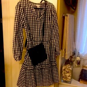 Jcrew black and white gingham dress nwt